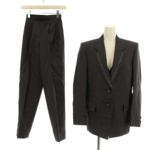 スーツ フォーマル セットアップ 上下 3点セット 3ピース ジャケット シングル 2B 総裏地 ラペル刺繍 ロゴボタン ベスト