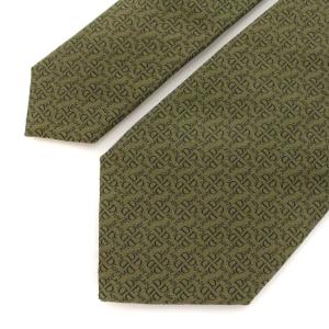 Dior ネクタイ レギュラータイ シルク100% ロゴ イタリア製 フォーマル カーキ
