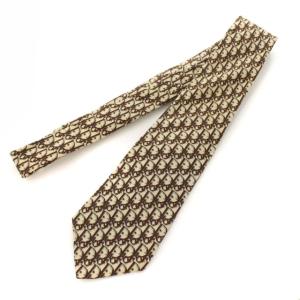 Christian Dior Monsieur ネクタイ レギュラータイ トロッター ロゴ シルク100% フォーマル ブラウン