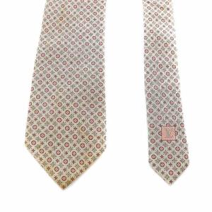 LOUIS VUITTON ワイドタイ ネクタイ モノグラム 総柄 シルク グレー ピンク