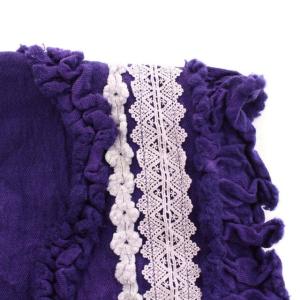 Tao ストール マフラー レース フリル 製品染め パープル