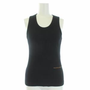 タンクトップ リブ ストーン ロゴ ブラック