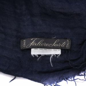 Faliero Sarti 大判ストール スカーフ マフラー 紺 ネイビー