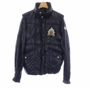 pour BALENCIAGA ダウンジャケット 2way ワッペン 42 XXS ネイビー