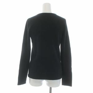 lucien pellat finet ニット セーター ラウンドネック 長袖 ラインストーン ロゴ カシミヤ S 黒 ブラック