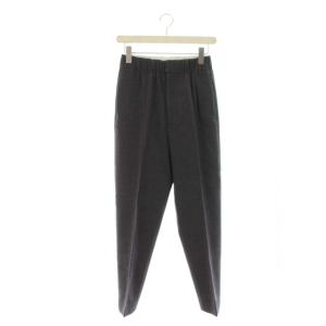 ウールダブルジョーゼットゴムトラウザーPT テーパードパンツ スラックス 36 グレー