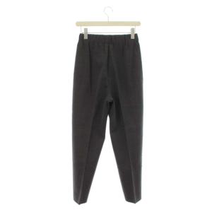 ENFOLD ウールダブルジョーゼットゴムトラウザーPT テーパードパンツ スラックス 36 グレー