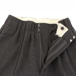 ENFOLD ウールダブルジョーゼットゴムトラウザーPT テーパードパンツ スラックス 36 グレー