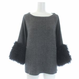 GRACE CONTINENTAL セットアップ 上下 ニット セーター カルガンラム パンツ フリル 36 S 黒 ブラック