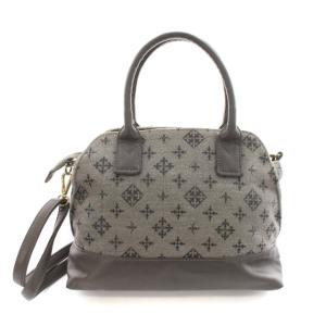 russet デイリーラシット 切替モノグラム2WAYバッグ ハンド ショルダー ロゴ グレー