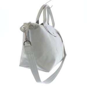 Longchamp DEPOSE ルプリアージュ キュイール トートバッグ ショルダー 2WAY レザー ライトグレー