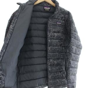 Patagonia 子供服 Boy's Down Sweate ダウンジャケット スタンドカラー ロゴ XL ネイビー