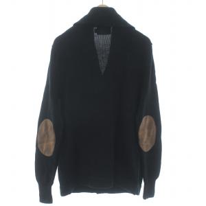 RUGBY RALPH LAUREN ニットジャケット カーディガン エルボーパッチ ワッペン S 黒 ブラック