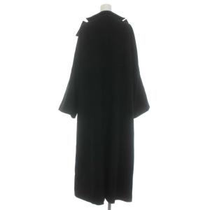 Y's 05AW 変形襟デザインロングコート ウール カシミヤ混 黒