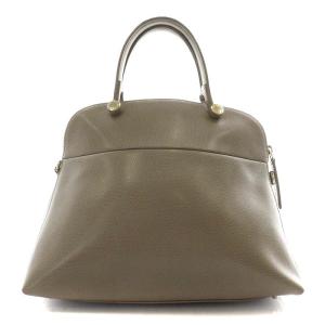 FURLA パイパーM ハンドバッグ レザー グレー