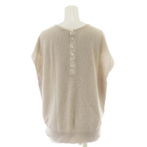 23区 vingt-trois 21SS ドライコットンブレンド ニット ベスト プルオーバー ボートネック 半袖 38 M ライトベージュ