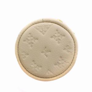 russet サークルポーチ ミニポーチ 総柄 牛革 レザー アイボリー