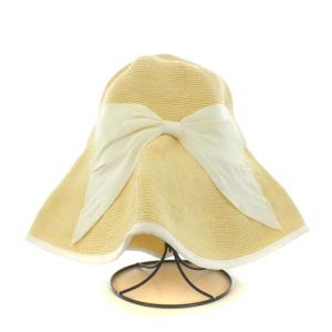 Athena New York リサコ RISAKO ハット 麦わら帽子 リボン ベージュ 白 ホワイト