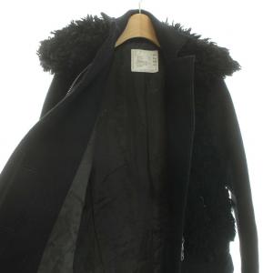 sacai ウールコート ロング アウター レイヤード ボア ベルト ウール カシミヤ混 1 S 黒 ブラック 13-01871