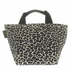 Hervé Chapelier ナイロン舟形トートM ハンドバッグ レオパード柄 ブラウン