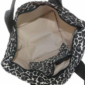 Hervé Chapelier ナイロン舟形トートM ハンドバッグ レオパード柄 ブラウン