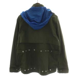 DIESEL M-65 ミリタリージャケット コットン フード ロゴ XS カーキ 青 ブルー