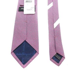 Salvatore Ferragamo ワイドタイ ネクタイ 総柄 シルク 絹 ピンク