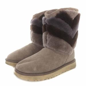 UGG australia タニア TANIA ムートンブーツ ミドル丈 スエード シープスキンファー フラット US5 22cm グレー 1012391