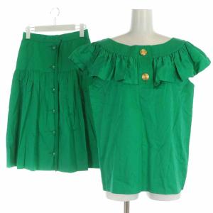 NOUVELLE BOUTIQUE セットアップ 上下 カットソー フリル フレンチスリーブ フレアスカート ミモレ ロング