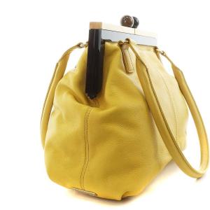 kate spade new york トートバッグ ハンドバッグ がま口 レザー 黄色 イエロー