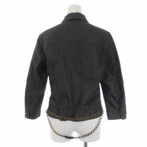 VALENTINO JEANS Gジャン ジージャン デニムジャケット バックチェーン 42 S 紺 ネイビー