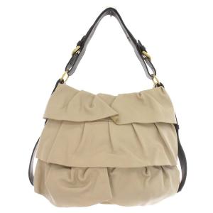 FURLA ワンショルダー バッグ フリル レザー ベージュ