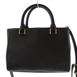 MICHAEL Michael Kors ハンドバッグ ショルダーバッグ 2WAY ロゴプレート レザー 黒 ブラック EC