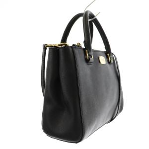 MICHAEL Michael Kors ハンドバッグ ショルダーバッグ 2WAY ロゴプレート レザー 黒 ブラック EC