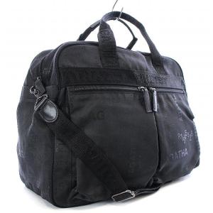AGATHA ショルダーバッグ トートバッグ ロゴ ナイロン 黒 ブラック