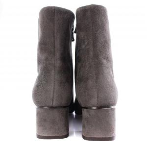 GALERIE VIE ショートブーツ ヒール サイドジップ スエード 37 23.5cm グレー