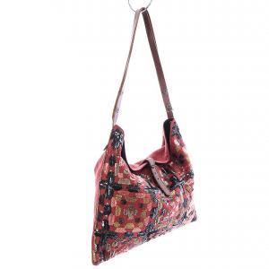 JAMIN PUECH ワンショルダーバッグ ベルト スパンコール 赤 レッド 茶 ブラウン