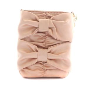 TO BE CHIC ショルダーバッグ ポシェット ナイロン リボン チェーン ピンク