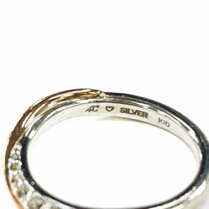 4℃ リング 指輪 ジルコニア K10 8号 シルバー ピンクゴールド コンビ 111714441701
