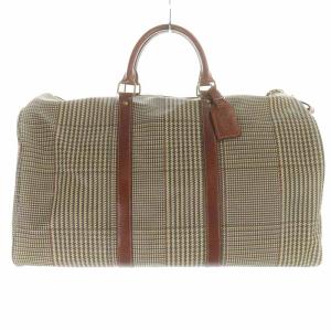 POLO RALPH LAUREN ボストンバッグ ショルダーバッグ 2way PVC チェック 茶 ブラウン