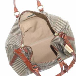 POLO RALPH LAUREN ボストンバッグ ショルダーバッグ 2way PVC チェック 茶 ブラウン