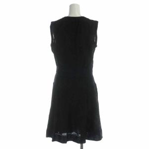 M MISSONI フレアワンピース ひざ丈 ラメ 総柄 ノースリーブ S 黒 ブラック