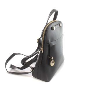 FURLA パイパー リュックサック レザー ロゴ 鞄 黒 ブラック