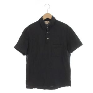 ポロシャツ ロゴ ライン 半袖 S チャコールグレー