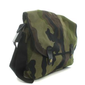 Hervé Chapelier ショルダーバッグ ナイロン 迷彩柄 ミリタリー柄 カーキ 黒 ブラック