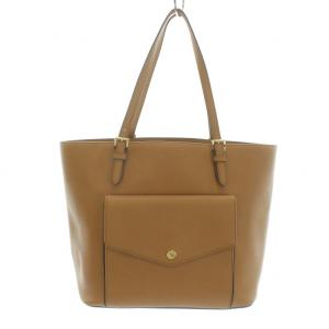 トートバッグ レザー 裏地ロゴプリント 茶 ブラウン AP-1608