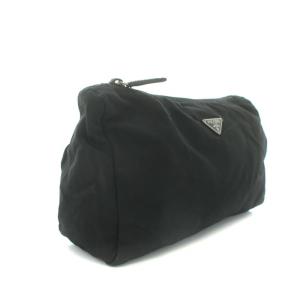 PRADA テスート TESSUTO ナイロンポーチ 化粧ポーチ 三角プレート 黒 ブラック