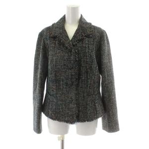 Leilian スーツ セットアップ 上下 ジャケット フレアスカート ひざ丈 ツイード 11 M グレー