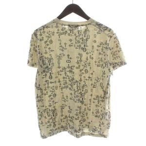 HERMES MAILLONS EN DESORDRE Tシャツ カットソー 半袖 総柄 コットン M ベージュ