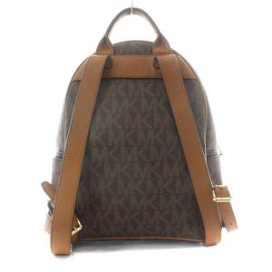 MICHAEL KORS シグネチャーMD リュックサック デイパック レザー PVC 総柄 茶 ブラウン 35S7GAYB1B